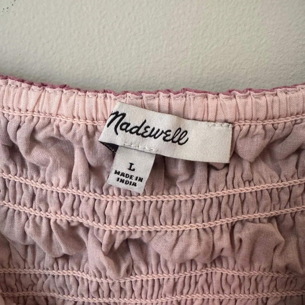 Madewell Pink & Dark Pink Floral Smocked Mini Dress - Picture 9 of 11